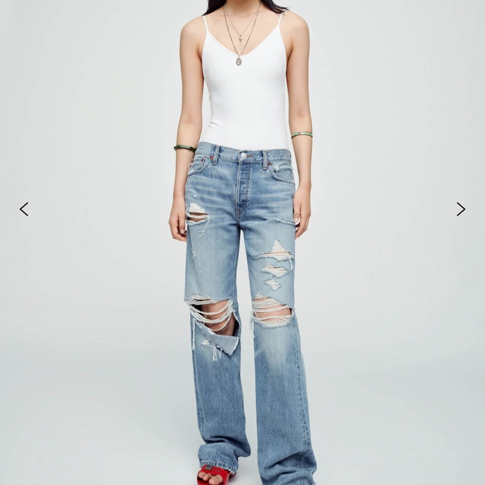 Distressed Re/Done baggy jeans